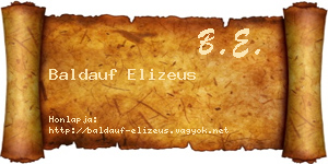 Baldauf Elizeus névjegykártya